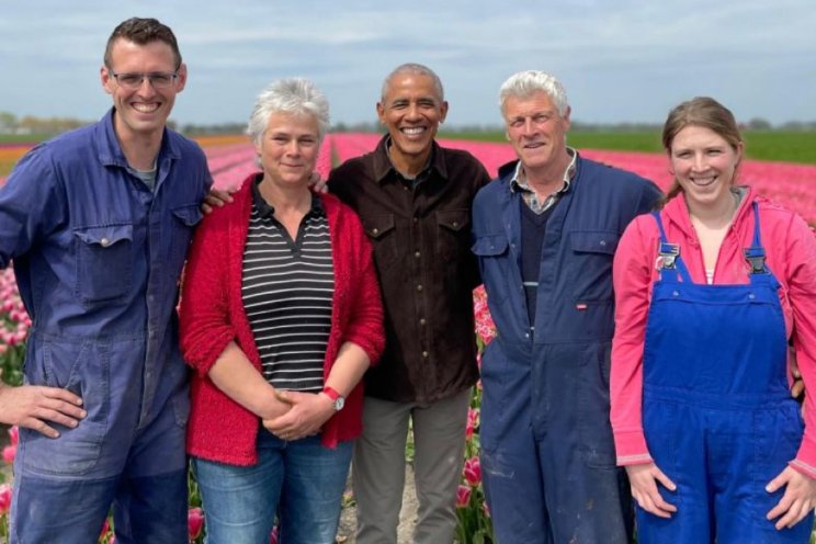 Obama tussen de tulpen